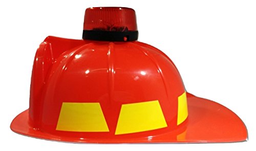 image for Nicky Bigs Novelties Kids Fire Chief Fireman Fighter Helmet - Red Blac