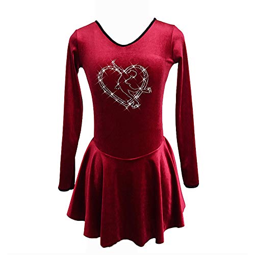 Girls's Ice Figure Skating Dress Practise Performance Dance Leotards for Competition Red