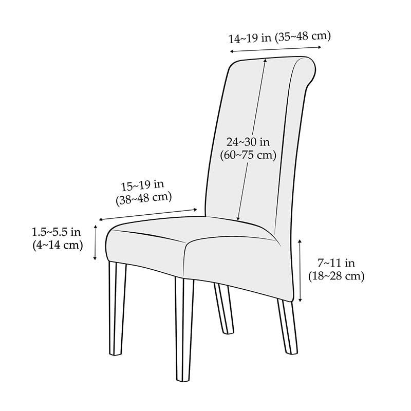Funda elástica para asiento de silla de comedor, extraíble, lavable, con respaldo alto, para hotel, cocina, habitación, restaurante, banquete, hogar, elegante y protectora (estilo 8, tamaño 6)