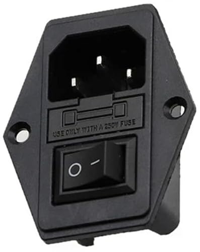 Kaltgeräte Einbau-Buchse C14, mit Schwarzem Schalter und Sicherung, 3-Pin 220-250V/10A Audio Kaltgeräte-Buchse Einbau Kupplung Stecker Buchse, 3-in-1 Einlassmodulstecker mit Schalter. Kaltgeräte Einbau-Buchse C14, mit Schwarzem Schalter und Sicherung, 3-Pin 220-250V/10A Audio Kaltgeräte-Buchse Einbau Kupplung Stecker Buchse, 3-in-1 Einlassmodulstecker mit Schalter.
