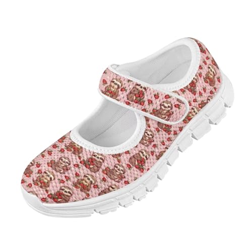 Animal Print Mary Jane for Girls Slip On Casual Outdoor School Sports Shoes Lightweight Flat Walking Sneaker