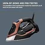 Rowenta Iron, Steam Force Pro Steam Iron for Clothes 1850 watts, 5 presets Smart Screen, Stainless Steel Soleplate, High-Efficiency Handheld Ironing, Black Copper, DW9580 - Image 4