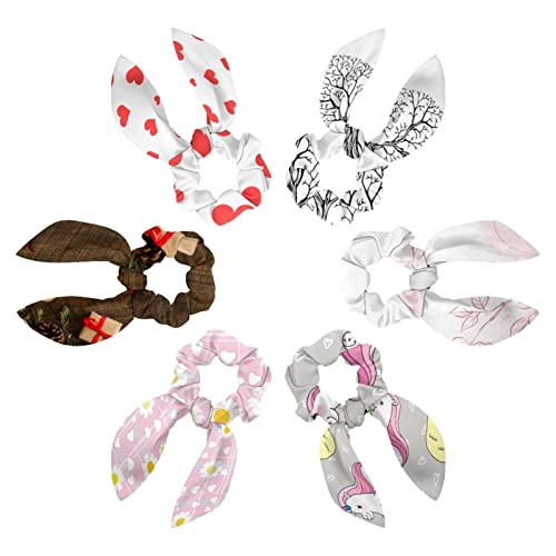 Chouchous cheveux épais pour femme et fille lot de 6 élastiques oreilles lapin