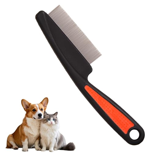 KINDOYO Läusekamm - 1 Stück Flohkamm Hunde Katzen Läusekamm Profi Hund Katze Staubkamm Haustierkamm Zeckenbürste Haustierkamm Tränenfleckentferner Kamm Staubkamm für Tierhaarpflege für Haustierpflege