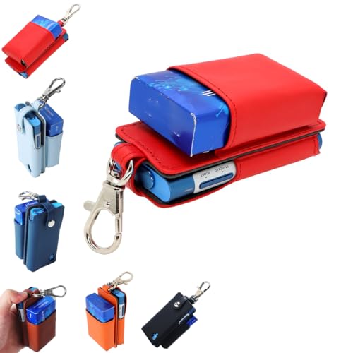 For glo hyper X2air 対応ケース グローハイパーエアー対応ケース サフィアーノPUレザー カバー メンズ レディース For glo hyper air ケース グローハイパーエアカバー glo hyper airカバー (赤)