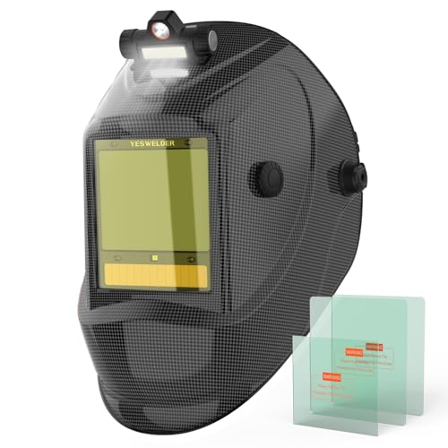 Image of YESWELDER Intelligent Auto-Shade Auto Darkening Welding Helmet Large View with LED, Digital Filter, 1/1/1/1 True Color Solar Powered, Shade 3/5-9/9-15 Welder Mask for MIG/TIG/Stick/Cut/Grind