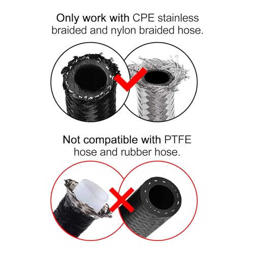 Image of EVIL ENERGY 10AN Hose End Fitting 45 Degree Swivel for CPE Braided Hose Black 2PCS