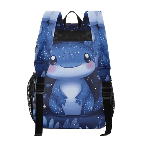 Kids PVC Clear Backpack Cartoon Blue Axolotl Waterweed Heavy Duty Multi-pockets Large Capacity Transparent See Through Bookbag for School Travel Sport Work3
