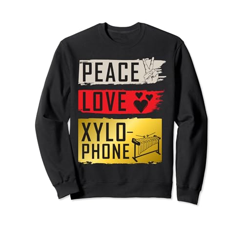 Peace Love Xylo Phone Instrumento musical de percusión Sudadera