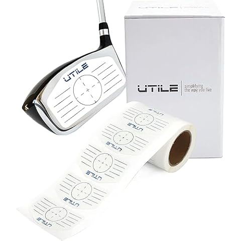 UTILE Golf Club Labels for Universal Iron – (250 Labels Pack) Golf Impact Tape for Golf Clubs, No Weight Added Golf Impact Sticker, for Easy to Apply Golf Face Tape Recorders Cover