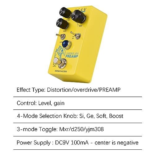 Jemora Distorsion/Overdrive/Préampli Guitare Pédale d’effet Commutateur 4 Modes et Commandes de Niveau/Gain Compact Portable Processeur d’Effet de Guitare Numérique pour Guitare Électrique – - Les Beatles, Paul McCartney, John Lennon, RIngo Starr, George Harrison Jemora Distorsion/Overdrive/Préampli Guitare Pédale d'effet Commutateur 4 Modes et Commandes de Niveau/Gain Compact Portable Processeur d'Effet de Guitare Numérique pour Guitare Électrique - – Image 4