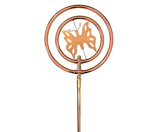 Preisvergleich Produktbild Rasensprenger Schmetterling Rotierend Kupfer mit Erdspieß Kreisregner