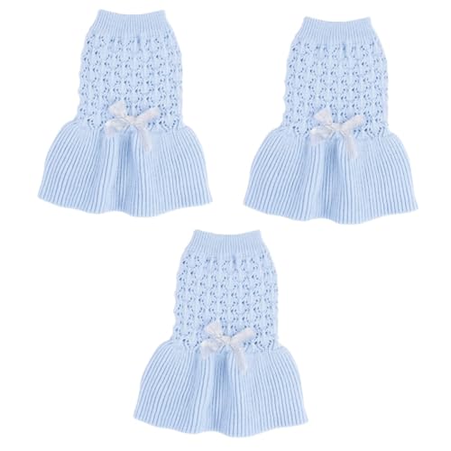 Robe confortable pour chien et chat Angoily - Pack de 3 vêtements contre le froid du printemps S