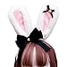 YOURPAI Kawaii Lolita - Diadema de peluche para mujer, diseño de orejas de conejo