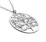 Collar Árbol de la Vida Personalizado con Nombres | Plata de Ley 925 | Medalla 35mm | Hasta 9 Nombres | Regalo Día de la Madre, Cumpleaños, Familia | MODELO N35