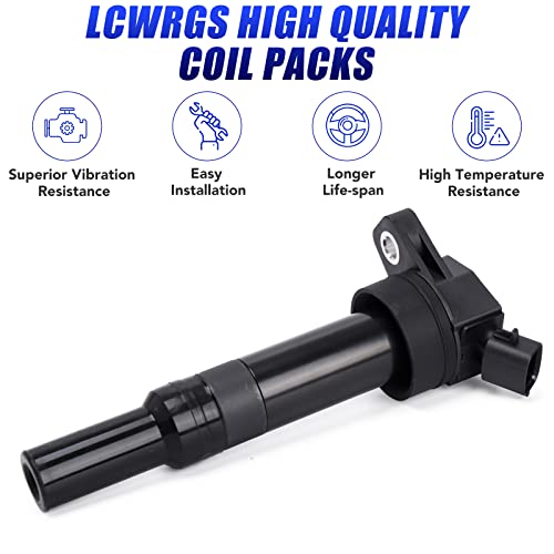 Set of 4 Ignition Coil Pack Spark Plugs Fits for 2012 2013 2014 2015 2016 Hyundai Elantra Tucson Kia Soul Forte 2.0 1.8 L4 Replaces# UF651 C1804