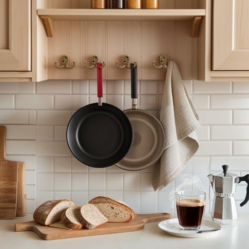 Coat Hooks Wall Hooks for Hanging - 8 Pack Bronze Double Prong Hook Wall Mounted - Great for Living Room, Bedroom, Entryway, Closet for Coat, Bag, Towel, Hat, Key, Cup, Heavy-Duty, Easy to Install - Image 6