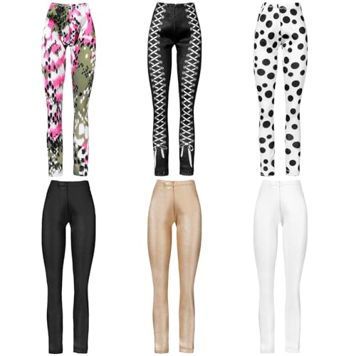 Fourluoo 6 Pcs Christmas Doll Clothes 11.8 Inch Fashion Doll Outfits Pants Dresses Skirts Sweet for Xmas Fall Birthday Gifts(Classic Style)