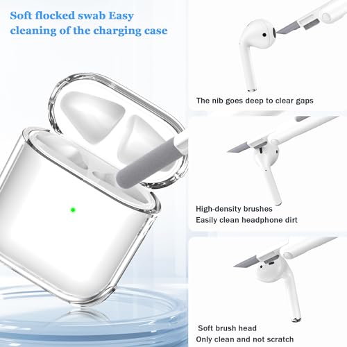 Image of for Airpod Case with Cleaner Kit, Crystal Clear Cover | Highly Transparent Anti-Yellowing TPU,Shockproof,Scratch-Resistant,Travel-Ready Keychain Cover for Work,Gym,Clear white