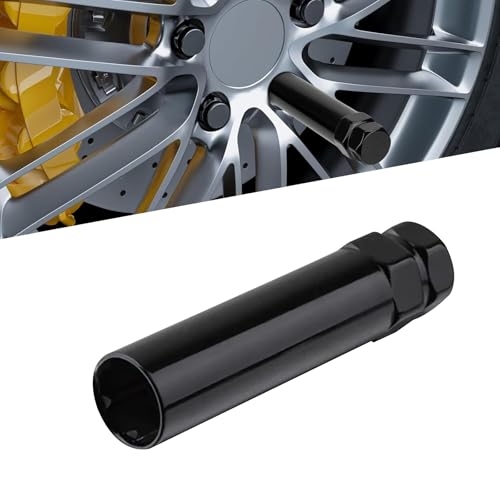 Image of ijuicy 7 Spline Lug Nut Socket, Wheel Lug Nut Removal Tool, Lug Nut Key with 13 /16 Inch and 7 /8 Inch Hex, Suitable for 9 /16 Inch M14x1.5 M14x2.0 Lug Nuts (Black)