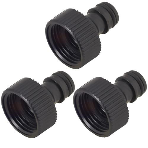 TupWeeyYZ 3 Innengewinde Hahnanschluss,Stücke 3/4 Zoll Gartenschlauch Schnellkupplung, für Garten Schlauch Teile Stecker, Bewässerungssystem,Wasserhahnadapter(3/4 Zoll ABS)