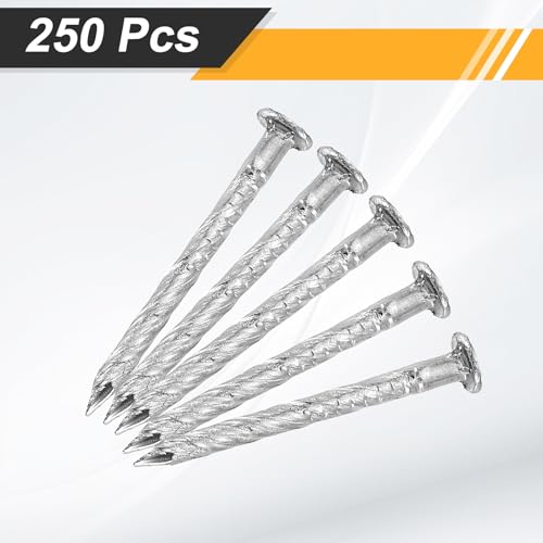 uxcell 250Pcs Fence Deck Nails, 1 Inch 304 Stainless Steel Spiral Deck Nail Spiral Shank Spikes for House Floor Repairing Wall Woodworking, Silver by uxcell - Image 3