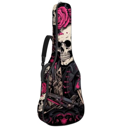 Housse pour guitare acoustique 101.6 cm au style punk crâne pour transporter votre musique partout