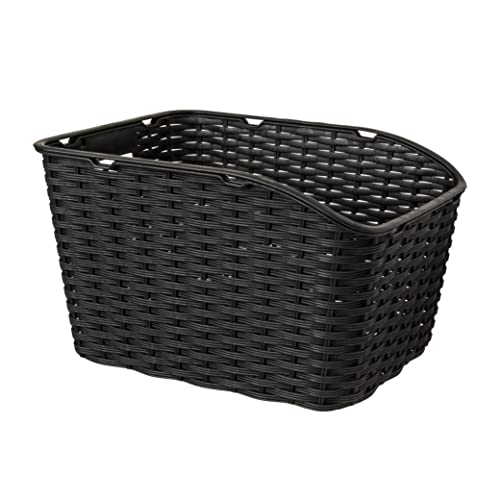 FastRider Dante Fahrradkorb Schulranzen Hinten, 27L Korb für Heckträger, Bike Basket aus Plastikgeflecht, Inklusive Montage, Wetterbeständig - Schwarz Cover