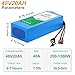 HAIPACKBA 48V Battery, 13AH 15AH 20AH Battery with 40A BMS for 0-1500W Motor, with 3A Char-ger, XT60/T-Plug, Connector (48V 20AH (200-1500W))