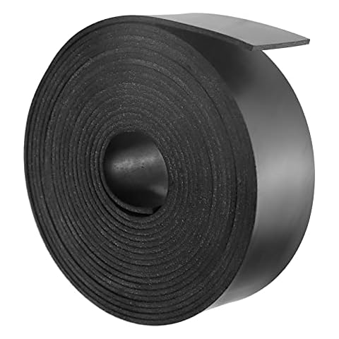 Neoprene Rubber Sheet 25mm(W)x1.5mm(T)x3m(L) Neoprene Rubber Strips Solid Rubber Rolls for DIY Gaskets, Crafts, Pads, Flooring Protection, Supports, Leveling, Anti-Vibration, Anti-Slip Cover