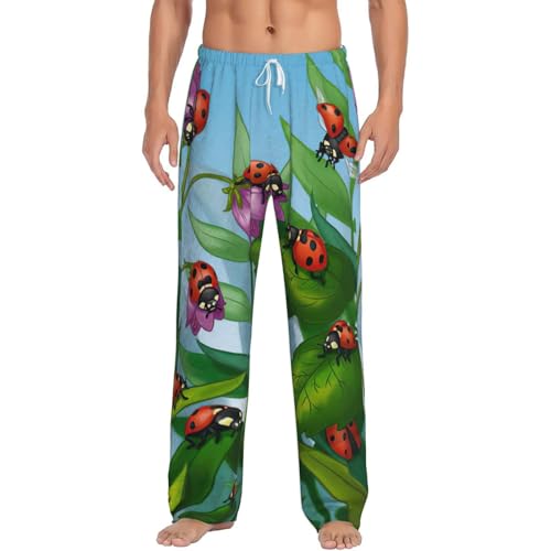 Pantalon de pyjama homme grande taille imprimé coccinelle doux