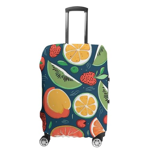 Fruits Pattern Elastic Luggage Cover Suitcase Protector for 19-32 Inch Suitcases | Universal Stretchable Travel Bag Cover | Anti-Scratch, Washable with Zipper Closure M