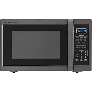 Sharp SMC1452CH Carousel 1.4 Cu. Ft. Countertop Microwave, Black Stainless Steel