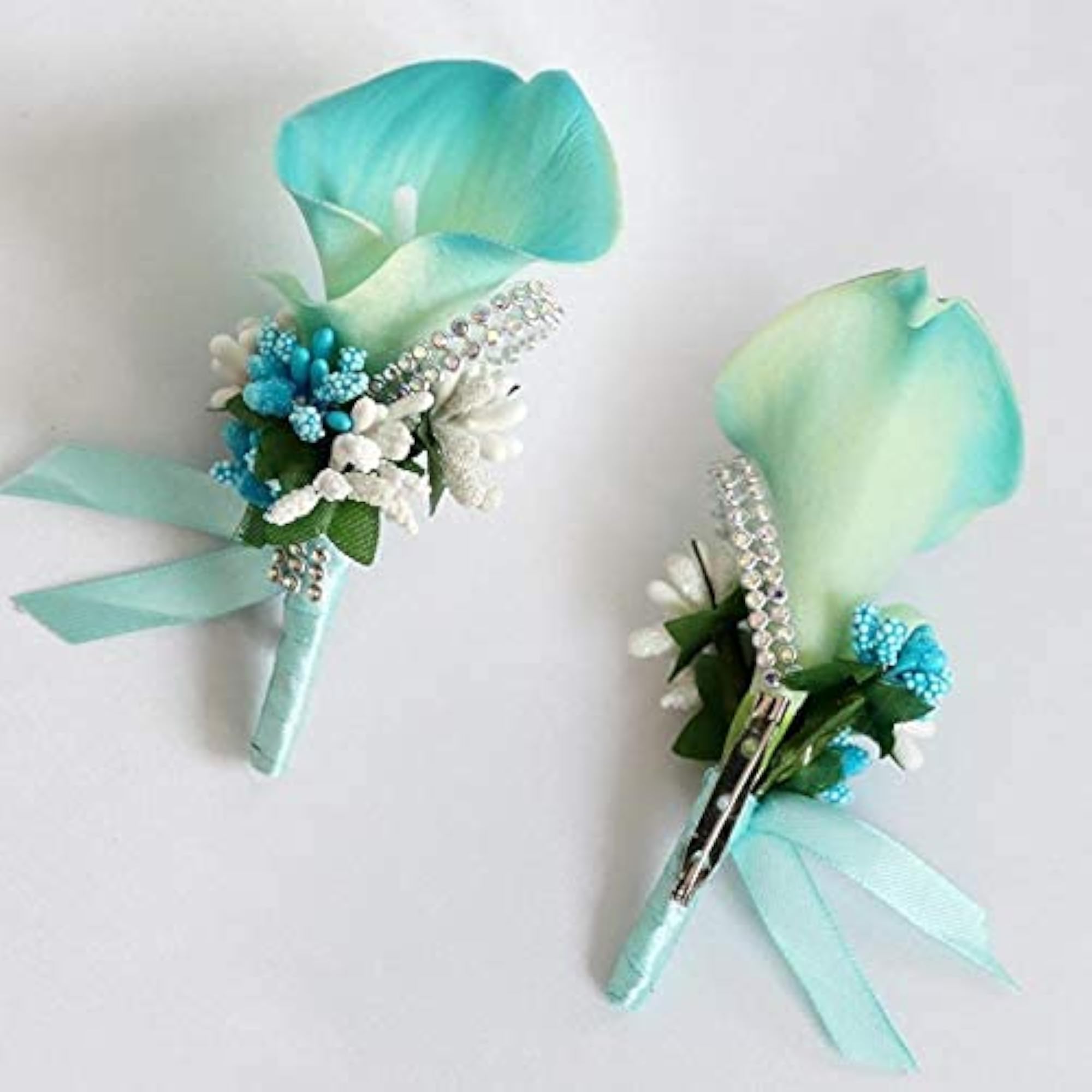 Wedding Corsage Calla Flower Brooch, Pink Simulation Bouquet