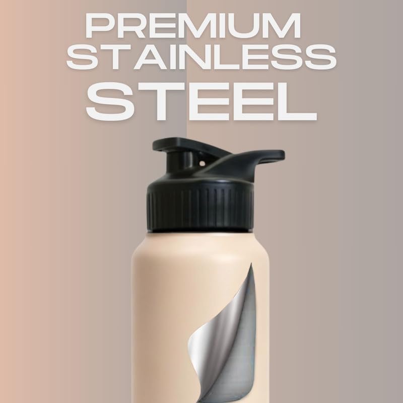Image of Speedex Stainless Steel Metal Water Bottle 1 Ltr 1000 ml, BIS Approved, Leak Proof Sipper Cap Bottle for Office, School, Gym, Travel, Daily Use for Men, Women, Kids, Adults, Peach Orange, Set of 4