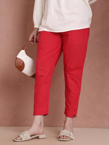 Image of TWIN BIRDS Women Cotton Kurti Pants | Straight Fit Ethnic Daily Trousers