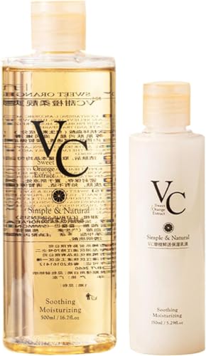 Vc Toner, Vitamin C Skincare Set, Vc Toner and Lotion Moisturizing with Hyaluronic Acid,Deeply Hydrate, Intensive Brightening,Ea