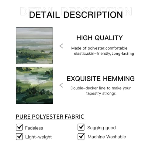 Drap mural paysage vert foncé pour salon cosy et déco chambre