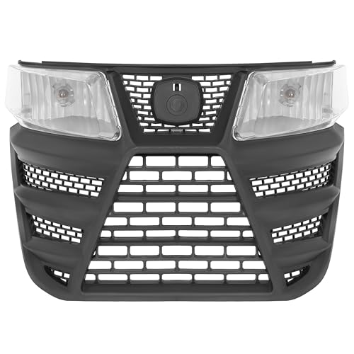 HECASA Front Grille & Headlights Compatible with John Deere X300 X304 X310 X320 X350 X370 X384 X394 Replacement for M168888 Grill Head Lamps Painted Black by HECASA - Used condition - US$66.32