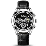 ⌚Watches for Men: Mens watches with stainless steel case, support date calendar, moon phase, with high quality leather band, provide precise time keeping. Men's wrist watches is an ideal gift for you and your loved ones. ⌚Analog Quartz Watch: The dia...