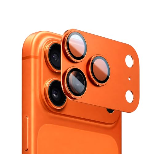 Gshield Película para Câmera Protetor de Lente Survivor com Molde Aplicador, Máxima Fixação, Resistente a Arranhões e Impactos (Laranja, iPhone 17 Pro Max)