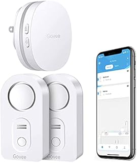 Govee WiFi Water Sensor 2 Pack, 100dB Adjustable Alarm and App Notifications, Leak and Drip Alerts by Email, Detector for Home, Bedrooms, Basement, Kitchen, Bathroom, Laundry(Not Support 5G WiFi)