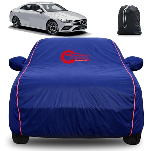 Image of 100% Waterproof Car Cover for Mercedes E Class | All-Weather, Dustproof & UV Protection | Heavy-Duty 3-Layer Fabric | Custom Fit with Mirror & Antenna Pocket | Navy Blue