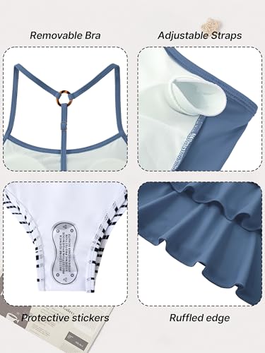Image of UIQUR Girls Swimsuit Two Pieces Tankini Set Bikini Bathing Suits 7-16Y