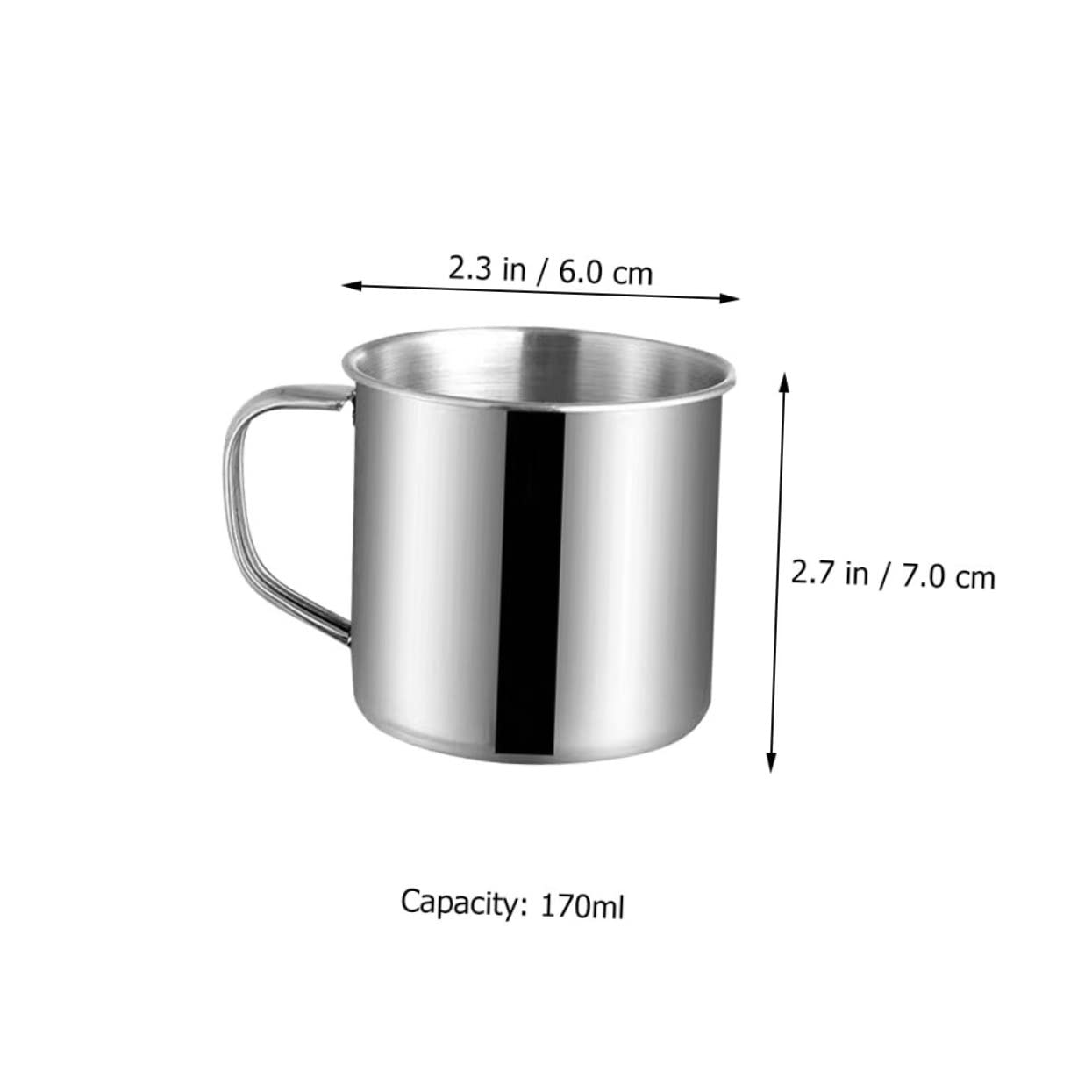 6 Tasses En Inox Pour Enfants - Gobelets Avec Poignée, 170 Ml - Légers, Incassables, Parfaits Pour La Maison Et Les Voyages