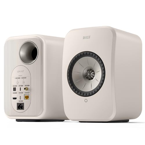 Image of KEF LSX II LT Wireless HiFi Speakers (Stone White, Pair)