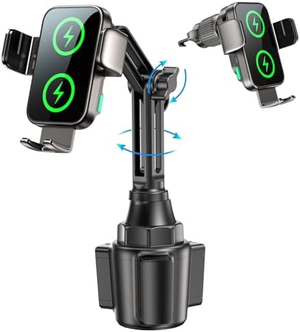 GuMosh 15W Handyhalterung Auto mit Ladefunktion, [360° Automatische Klemmung] Induktive Ladestation Auto Wireless Charger für Lüftung+ Saugnapf, Kfz Ladegerät für iPhone 17-12 (Bla
