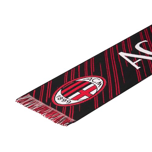 Sciarpa Ufficiale AC Milan In Jacquard - Colori Rosso, Nero, Bianco, 100% Acrilico - Foto 7