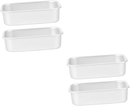 IMIKEYA 4pcs Aluminium Alloy Cake Bread Baking Molds Smooth Easy Release Baking Trays for Homemade Breads Fruit Cakes and Cheesecakes Simple Design