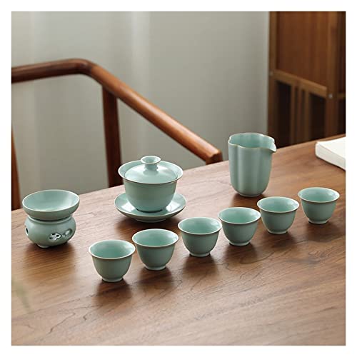 Juegos de té Conjuntos de té de cerámica de Kungfu de 9 Incluyendo 6 Tazas de té PÚBLICO TEACUPS PUBLICO Paquete de… - Imagen 5